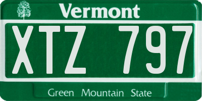 VT license plate XTZ797