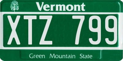 VT license plate XTZ799