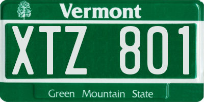 VT license plate XTZ801