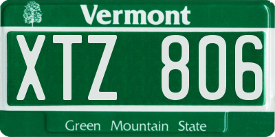 VT license plate XTZ806