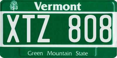 VT license plate XTZ808