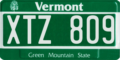 VT license plate XTZ809
