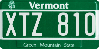 VT license plate XTZ810