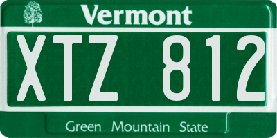 VT license plate XTZ812