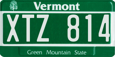 VT license plate XTZ814