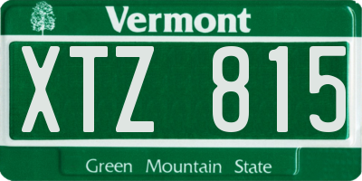 VT license plate XTZ815