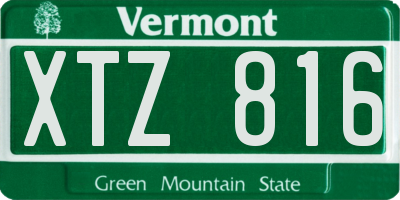 VT license plate XTZ816
