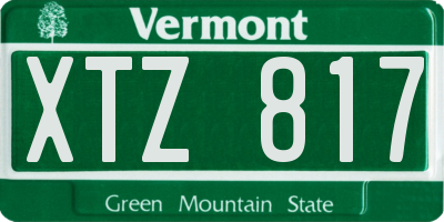 VT license plate XTZ817