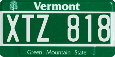 VT license plate XTZ818