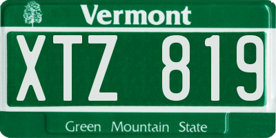 VT license plate XTZ819