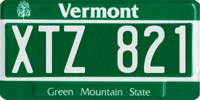 VT license plate XTZ821