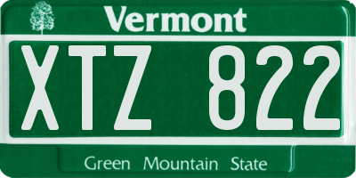 VT license plate XTZ822