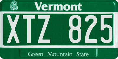 VT license plate XTZ825
