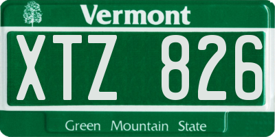 VT license plate XTZ826