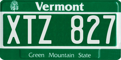 VT license plate XTZ827