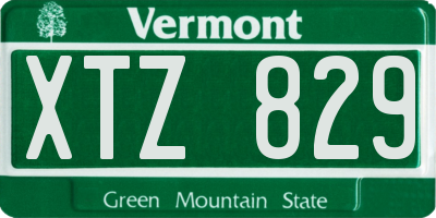 VT license plate XTZ829