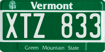 VT license plate XTZ833