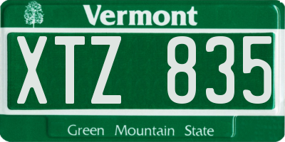 VT license plate XTZ835