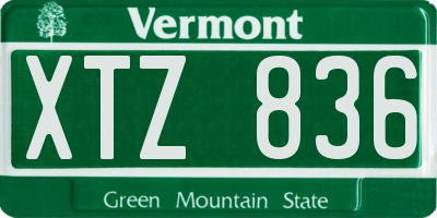 VT license plate XTZ836