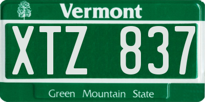 VT license plate XTZ837