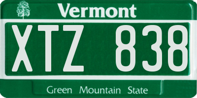 VT license plate XTZ838