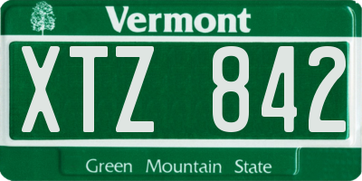 VT license plate XTZ842