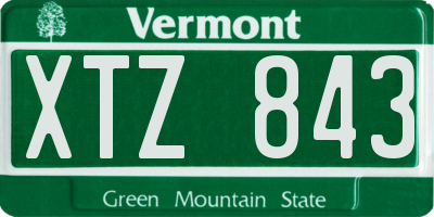 VT license plate XTZ843