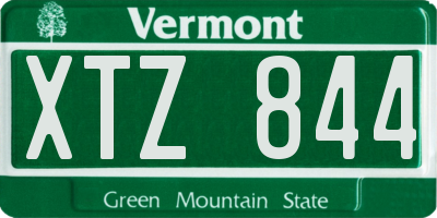 VT license plate XTZ844