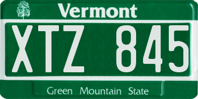 VT license plate XTZ845