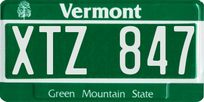 VT license plate XTZ847