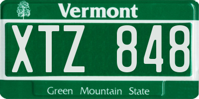 VT license plate XTZ848