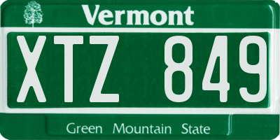 VT license plate XTZ849