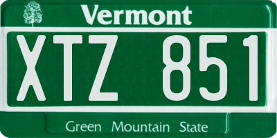 VT license plate XTZ851