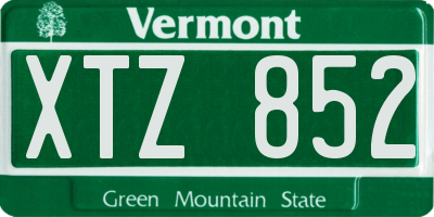 VT license plate XTZ852