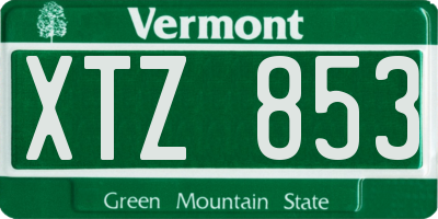 VT license plate XTZ853