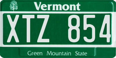 VT license plate XTZ854