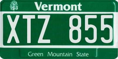 VT license plate XTZ855
