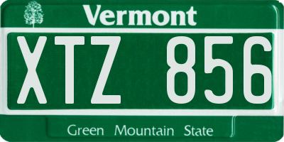 VT license plate XTZ856