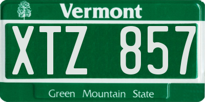 VT license plate XTZ857