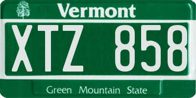 VT license plate XTZ858