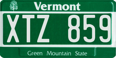VT license plate XTZ859