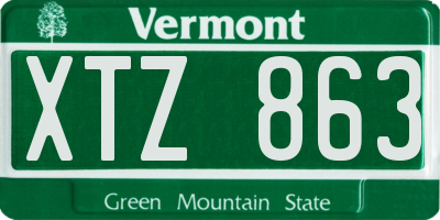 VT license plate XTZ863