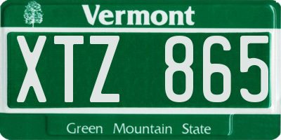 VT license plate XTZ865