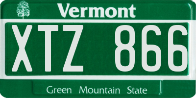 VT license plate XTZ866