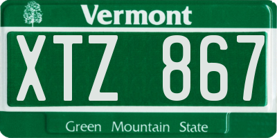 VT license plate XTZ867