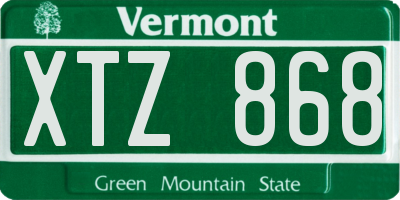 VT license plate XTZ868