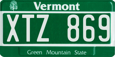 VT license plate XTZ869