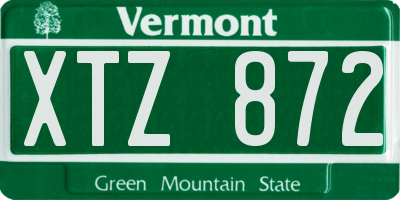 VT license plate XTZ872