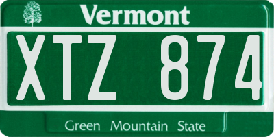 VT license plate XTZ874
