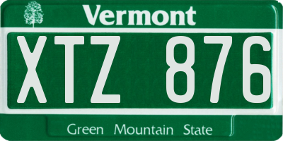 VT license plate XTZ876